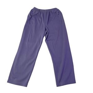 Alfred Dunner Purple Elastic Waist Pull On Straight Leg Pants Womens 14